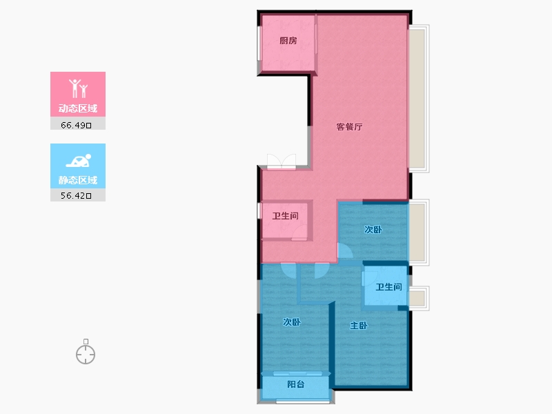 湖北省-武汉市-金融街金悦府-111.00-户型库-动静分区