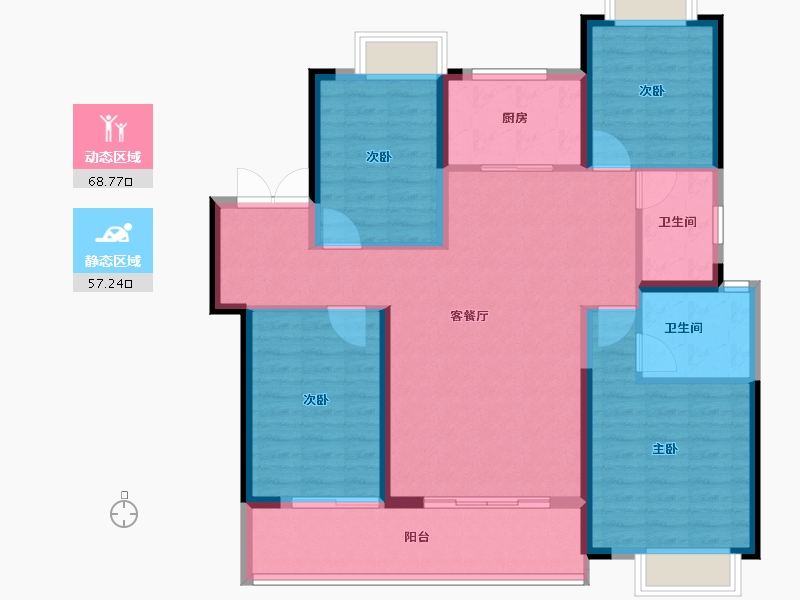 湖北省-武汉市-金融街金悦府-114.00-户型库-动静分区