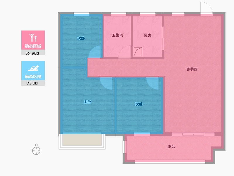 江苏省-镇江市-中海时代都会-80.00-户型库-动静分区