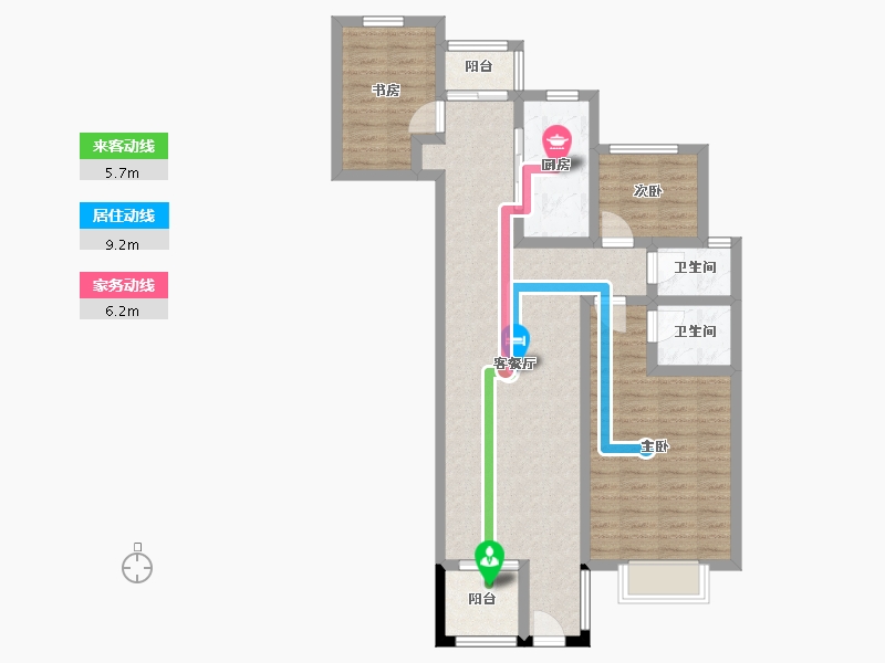 湖北省-咸宁市-云熙山二期-97.38-户型库-动静线