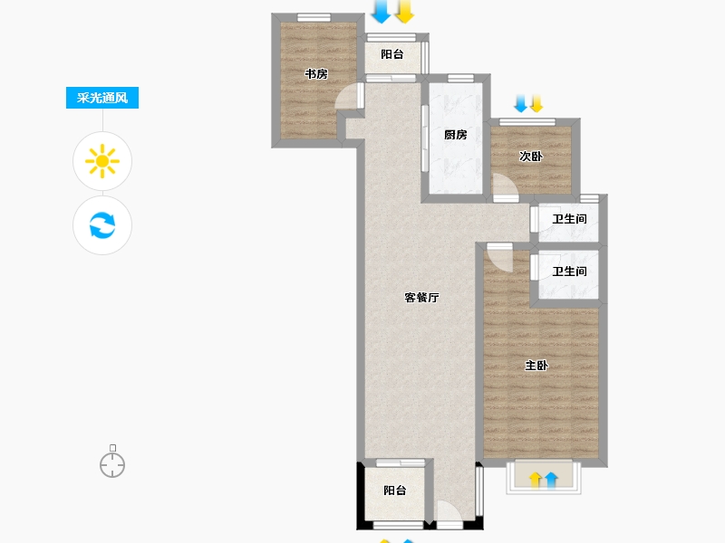 湖北省-咸宁市-云熙山二期-97.38-户型库-采光通风