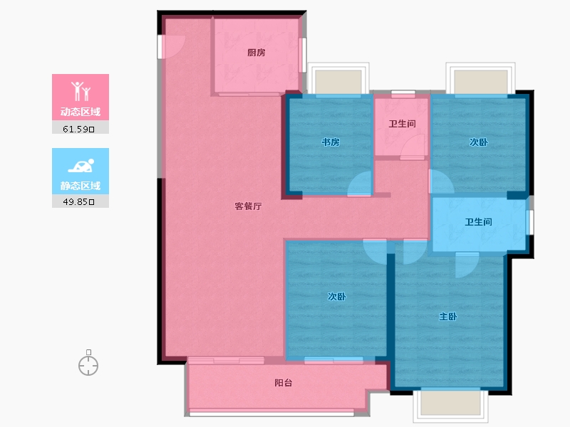 湖北省-武汉市-德信江宸-101.00-户型库-动静分区