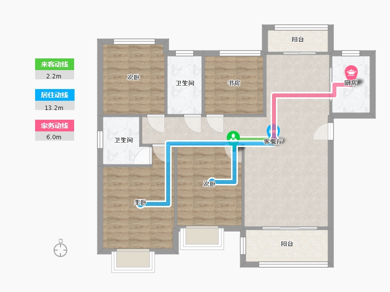 湖南省-长沙市-大汉汉府-113.00-户型库-动静线