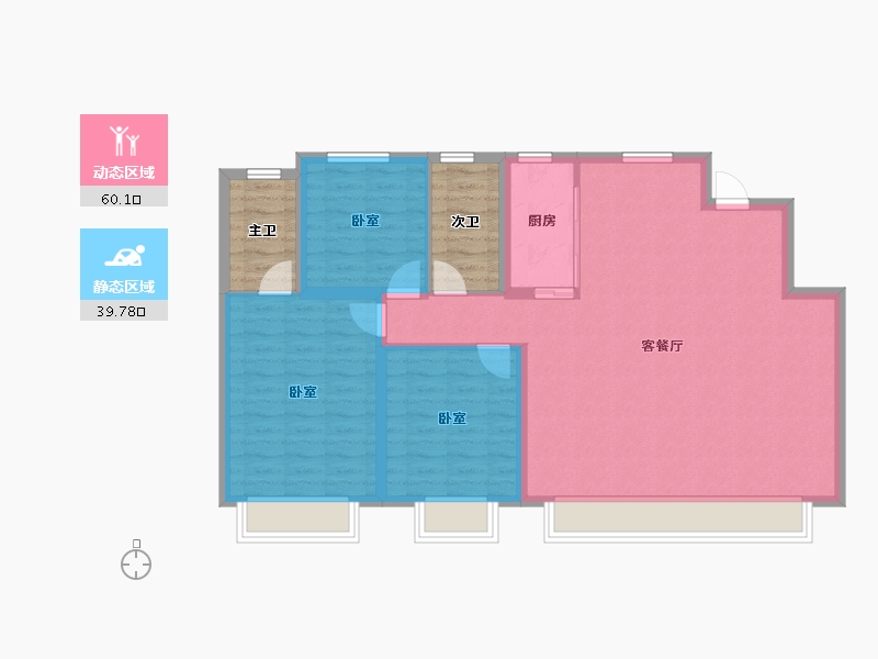 河北省-保定市-保利·堂悦-100.74-户型库-动静分区