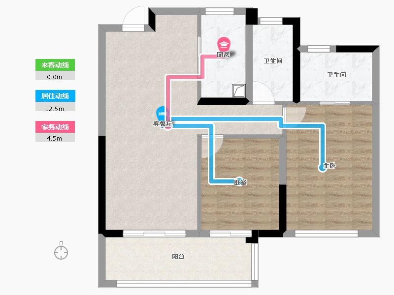 江苏省-常州市-路劲金东方玖园-74.48-户型库-动静线