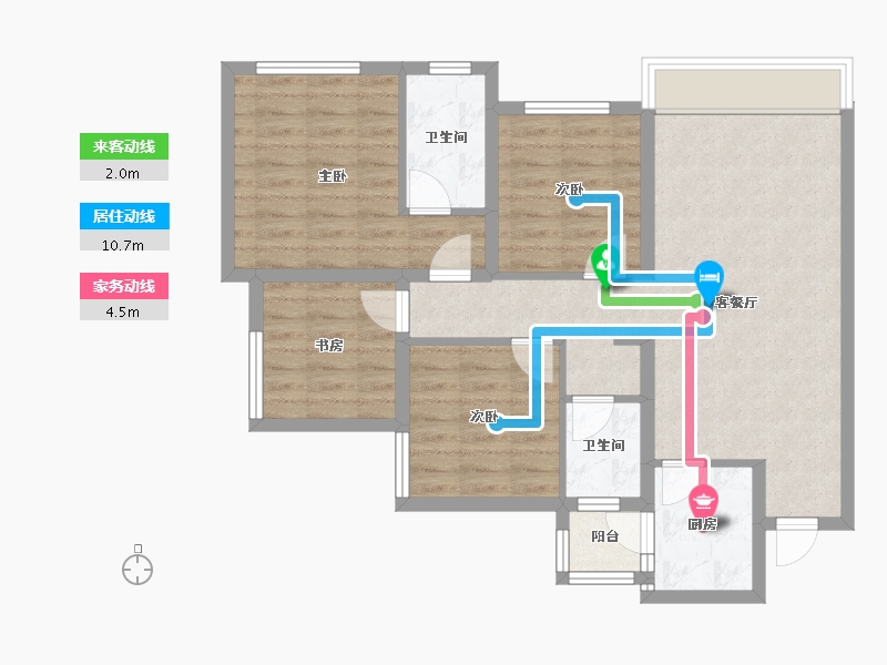 四川省-乐山市-瑞云里-86.40-户型库-动静线