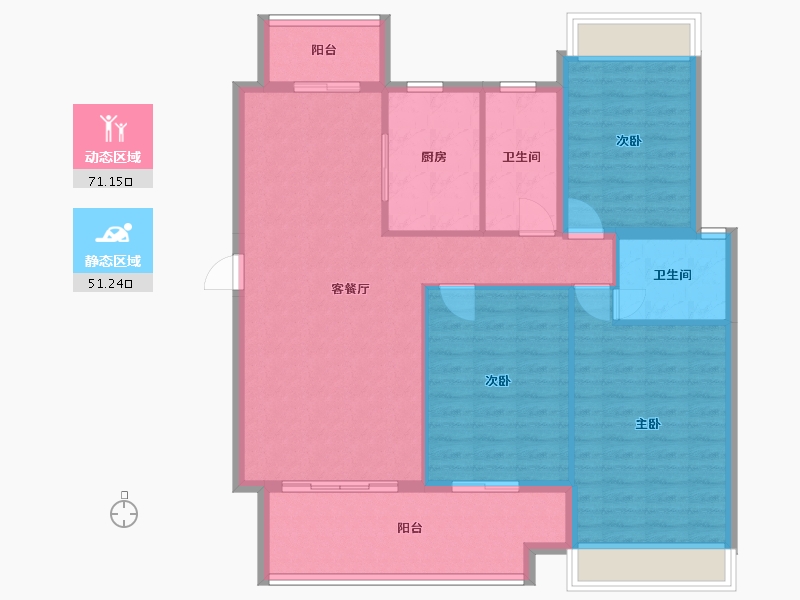 湖北省-黄冈市-和谐华府-113.00-户型库-动静分区