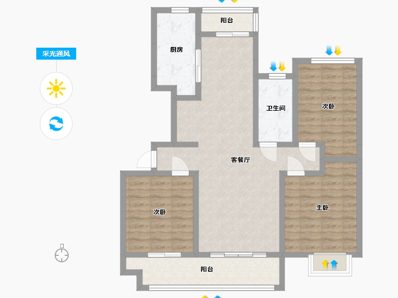 河南省-开封市-建业花园里-92.00-户型库-采光通风