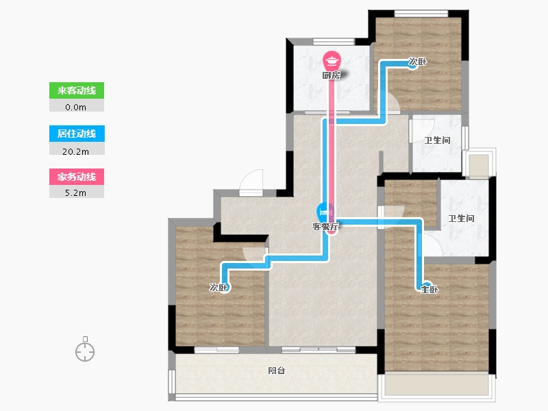 江苏省-苏州市-大家东望-98.40-户型库-动静线