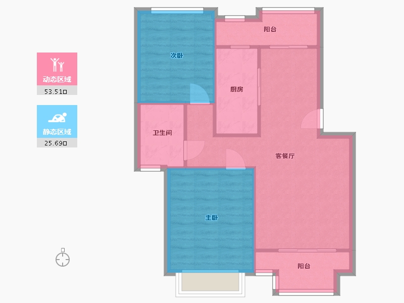 上海-上海市-绿地新干线-67.20-户型库-动静分区