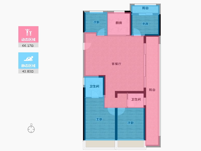 浙江省-温州市-美的君兰锦绣-98.01-户型库-动静分区