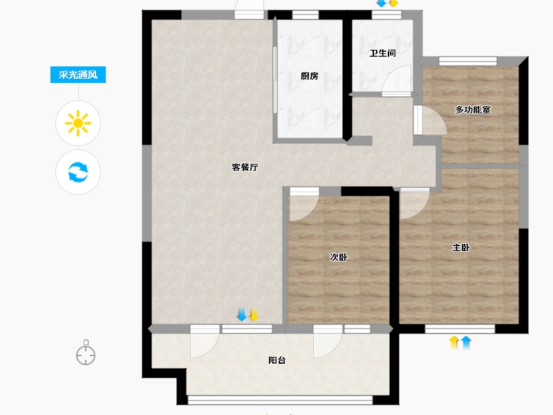 宁夏回族自治区-银川市-银川融创城-83.33-户型库-采光通风