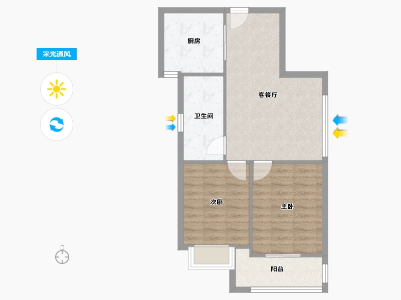 陕西省-西安市-天赐颐府-74.19-户型库-采光通风