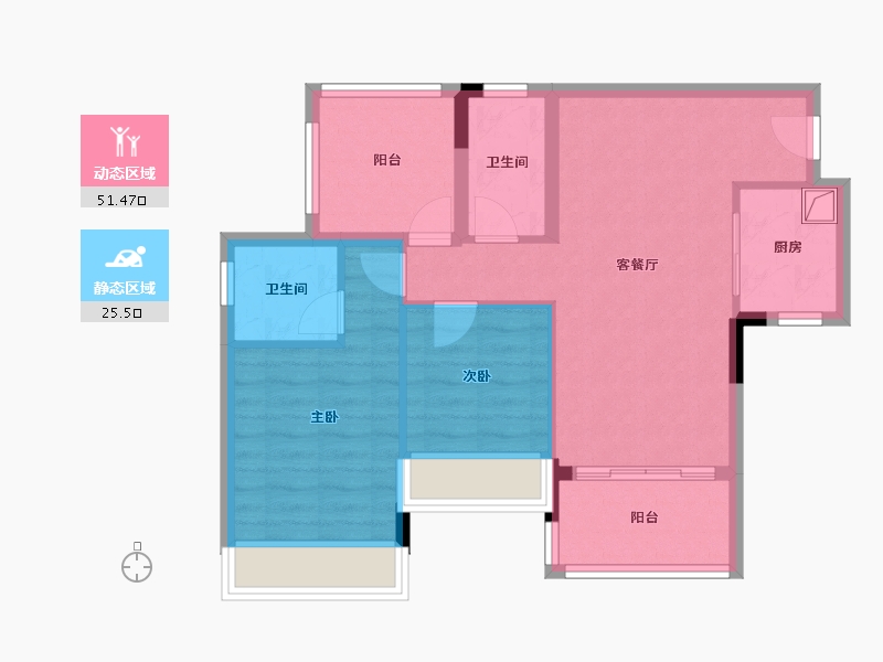 广东省-江门市-满天星-70.40-户型库-动静分区