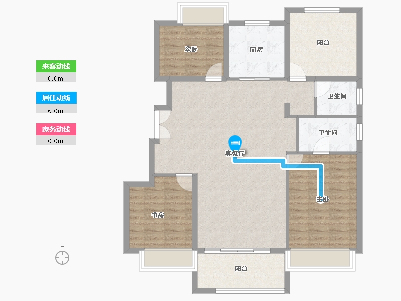 湖南省-长沙市-越秀栖山悦府-103.00-户型库-动静线