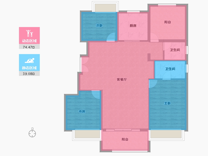 湖南省-长沙市-越秀栖山悦府-103.00-户型库-动静分区