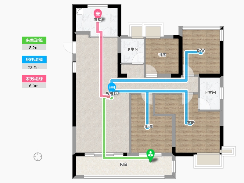 福建省-福州市-鲁能公馆三期-93.69-户型库-动静线