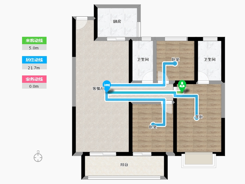 陕西省-咸阳市-龙泉·壹号院-89.32-户型库-动静线