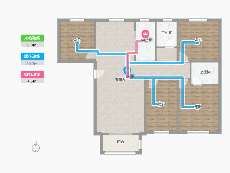 黑龙江省-哈尔滨市-广信新城-A区-120.00-户型库-动静线