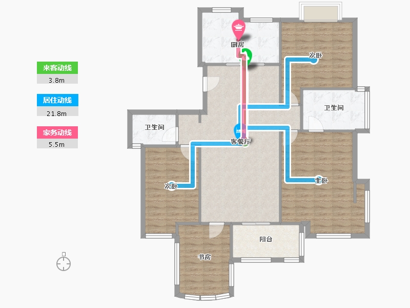 浙江省-杭州市-德意空港国际-108.80-户型库-动静线