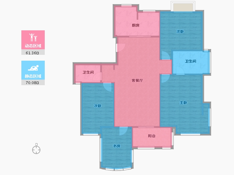 浙江省-杭州市-德意空港国际-108.80-户型库-动静分区