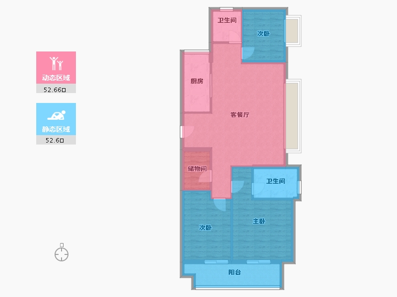 江苏省-常州市-万科金域蓝湾-95.00-户型库-动静分区