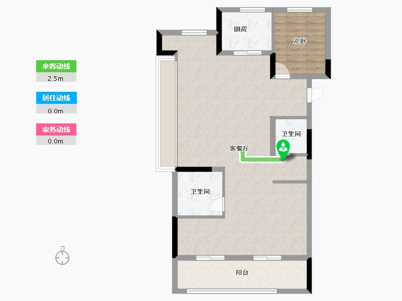 浙江省-杭州市-绿地柏澜晶舍-88.00-户型库-动静线