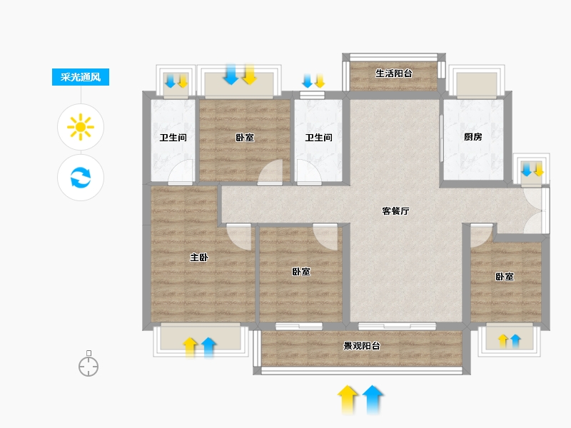 广东省-东莞市-华侨城天鹅堡-90.18-户型库-采光通风