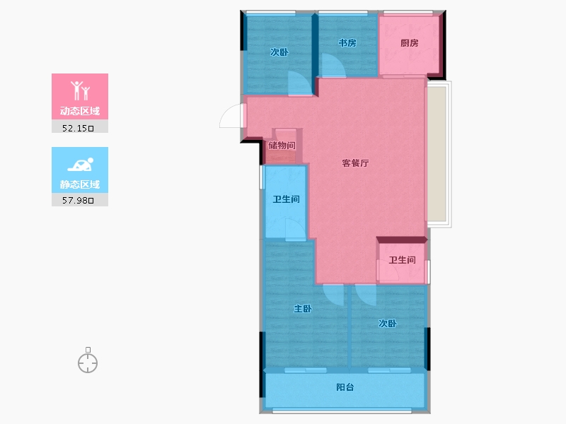 浙江省-杭州市-华发联发悦望荟-99.99-户型库-动静分区