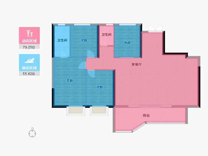 四川省-成都市-华润置地锦江悦府-123.84-户型库-动静分区