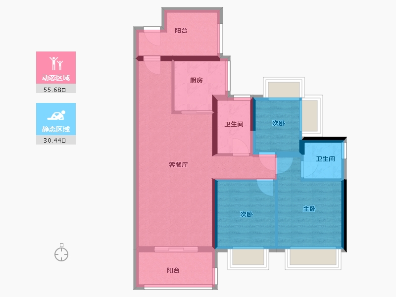 广东省-佛山市-远洋北控天成-76.00-户型库-动静分区