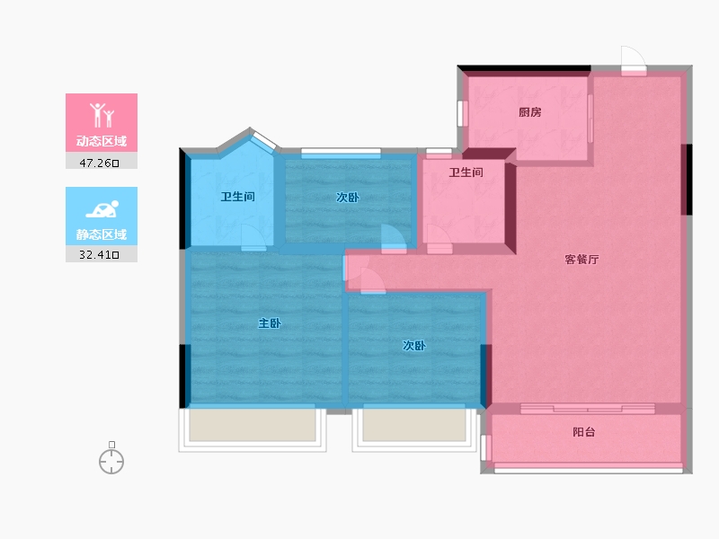 广东省-广州市-中建保利雅居乐·天骄-70.40-户型库-动静分区