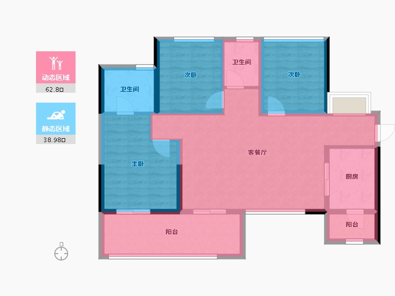 四川省-成都市-明信天府壹号-91.18-户型库-动静分区