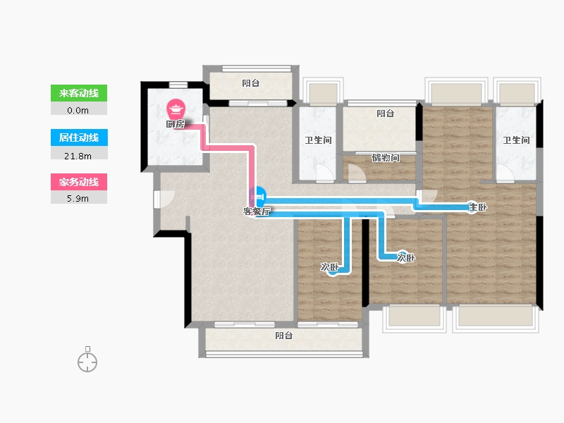 广东省-广州市-龙湖天著-111.20-户型库-动静线