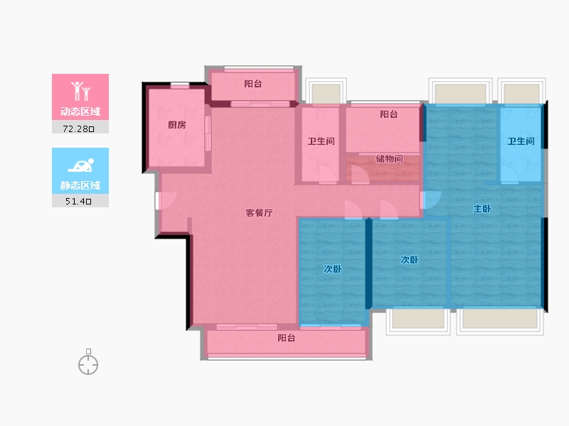 广东省-广州市-龙湖天著-111.20-户型库-动静分区