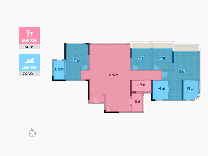 重庆-重庆市-香港置地启元-135.73-户型库-动静分区