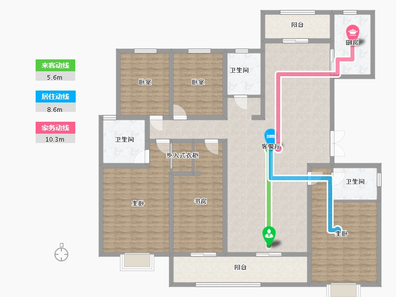 山东省-菏泽市-绿地桂花里-186.40-户型库-动静线