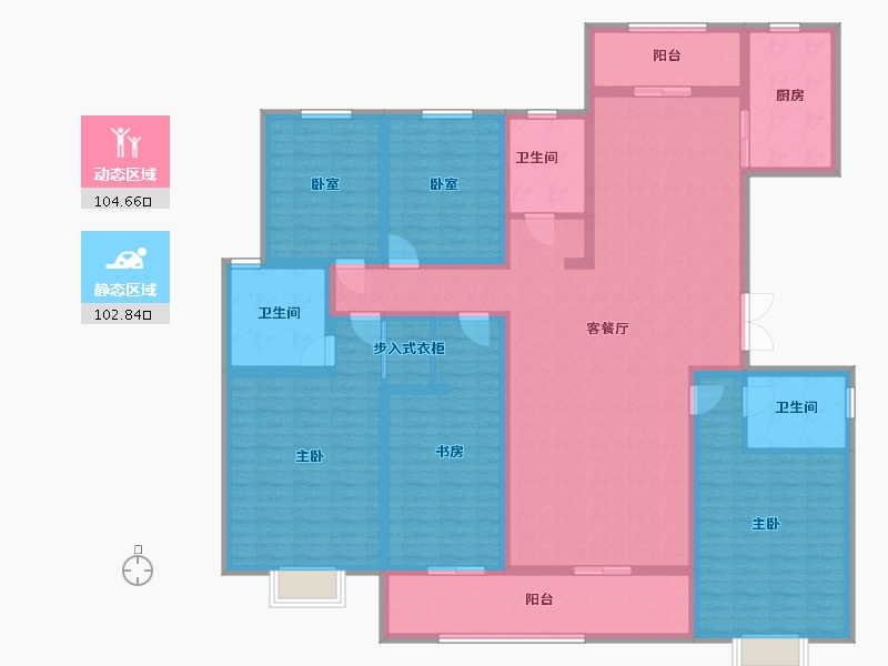 山东省-菏泽市-绿地桂花里-186.40-户型库-动静分区