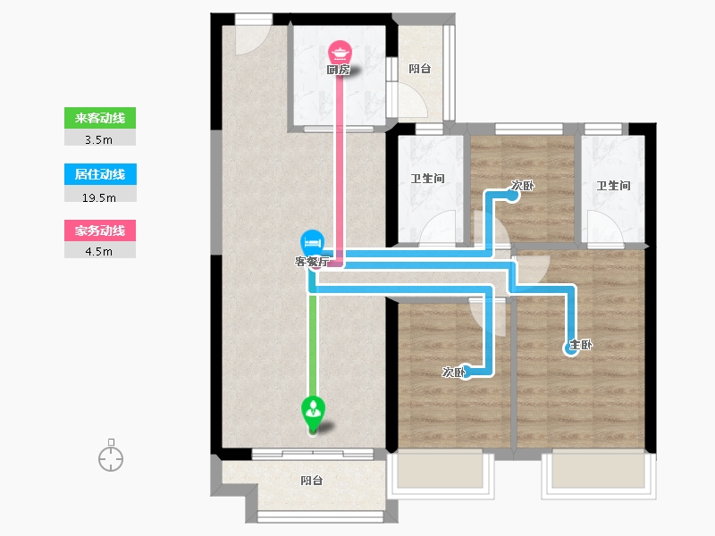 山西省-大同市-碧桂园-71.20-户型库-动静线