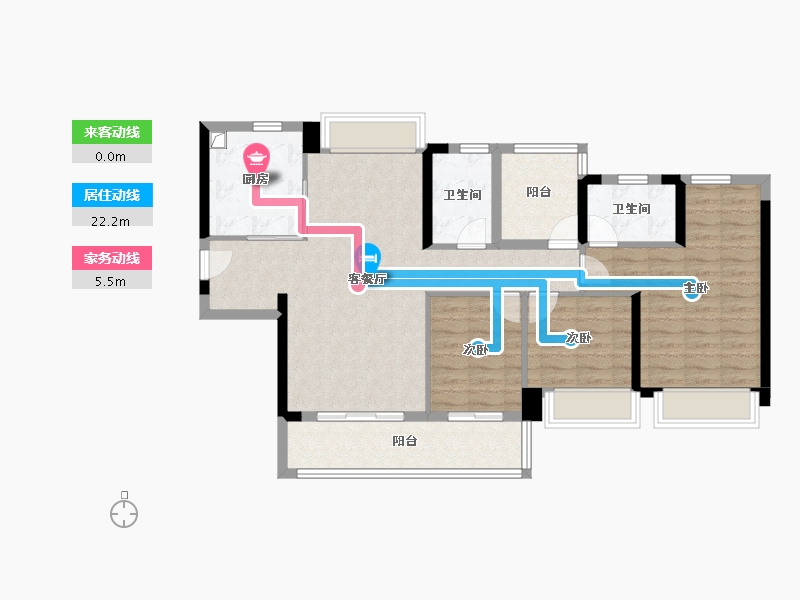 广东省-佛山市-三龙湾保利和颂-95.20-户型库-动静线