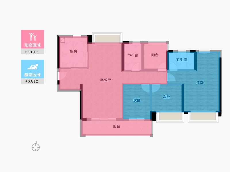 广东省-佛山市-三龙湾保利和颂-95.20-户型库-动静分区