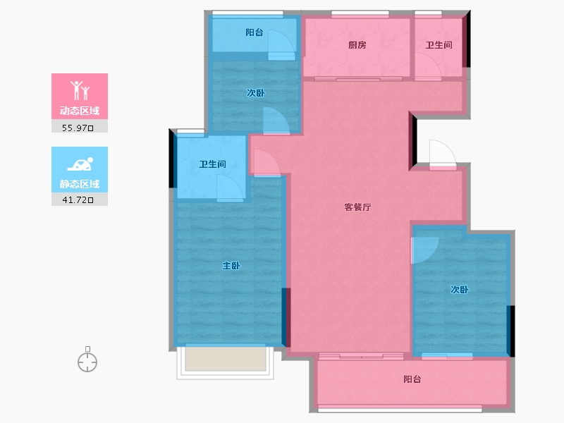 安徽省-马鞍山市-德信嘉源云湖万象-88.00-户型库-动静分区