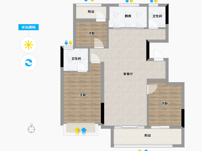 安徽省-马鞍山市-德信嘉源云湖万象-88.00-户型库-采光通风