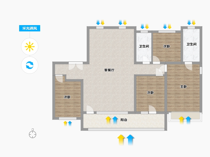 山东省-青岛市-森林公园-126.89-户型库-采光通风