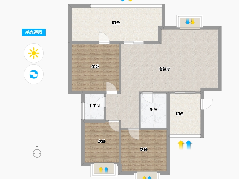 四川省-成都市-香颂湖国际社区-100.00-户型库-采光通风