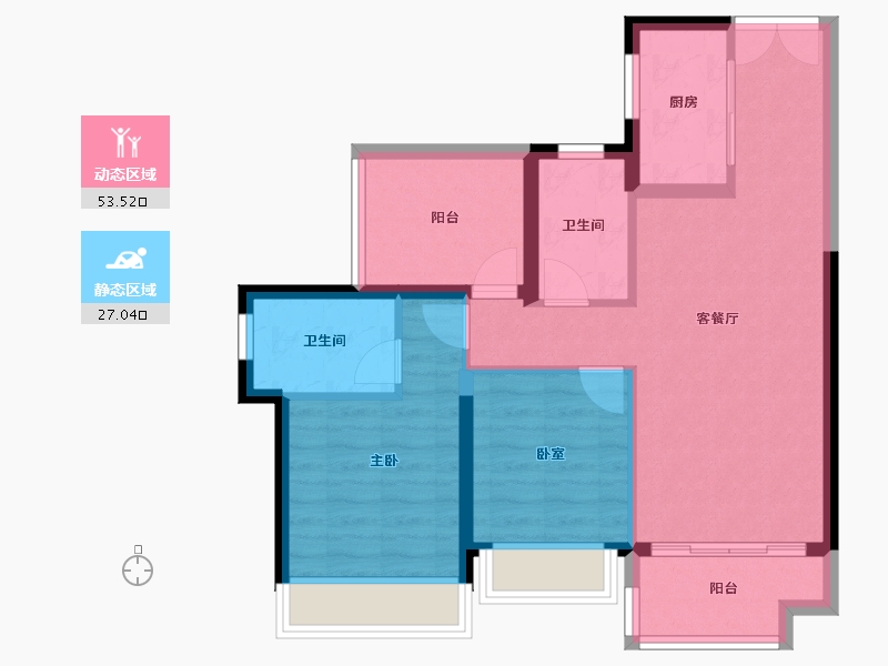 广东省-惠州市-中海寰宇时代花园-71.80-户型库-动静分区