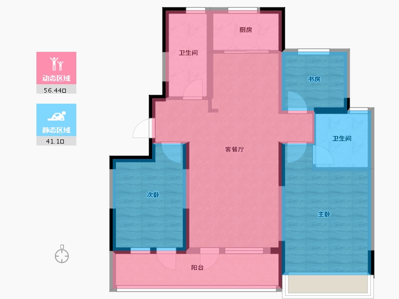 山东省-威海市-威建怡康苑-92.98-户型库-动静分区