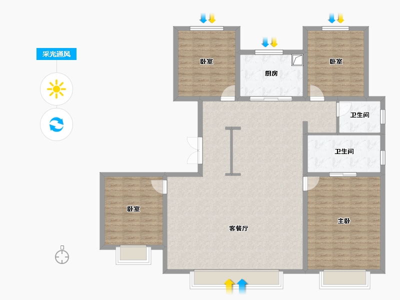 河北省-保定市-春江锦上-144.00-户型库-采光通风