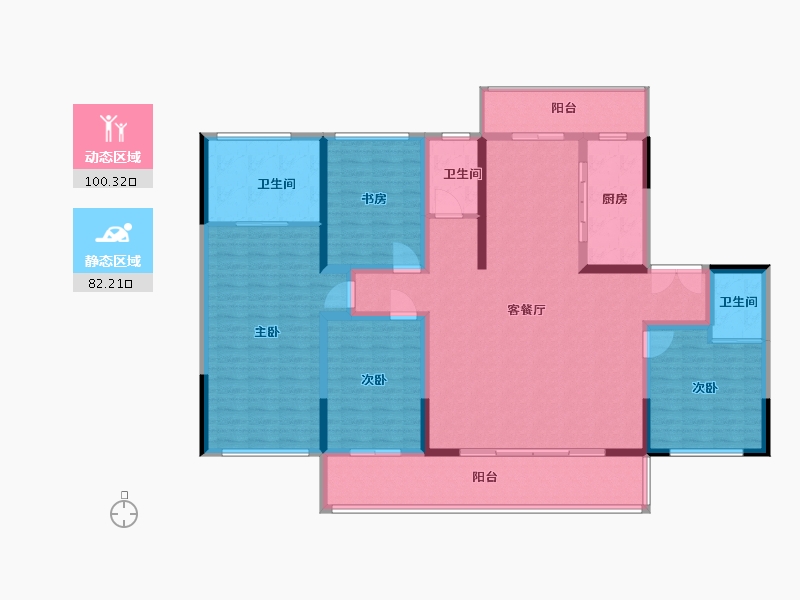 陕西省-宝鸡市-清山栖里-165.60-户型库-动静分区