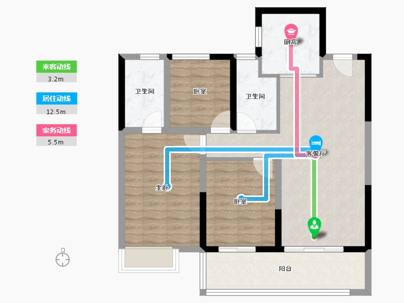 浙江省-宁波市-映樾府-84.25-户型库-动静线